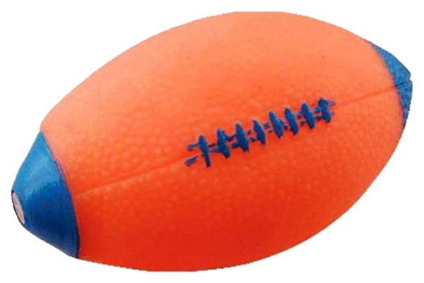 Апорт для собак Зооник Мяч-рэгби, оранжевый, 12 см