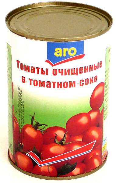

Томаты Aro очищенные в томатном соке 400 г