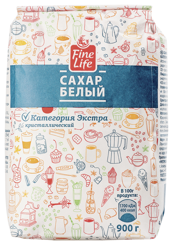 

Сахар белый кристаллический Fine Life категории экстра 900 г
