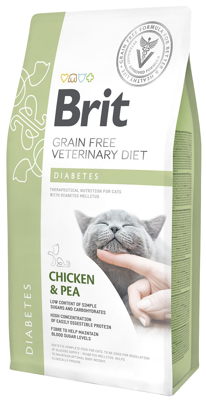 фото Сухой корм для кошек brit veterinary diet diabetes, при диабете, курица, 0,4кг