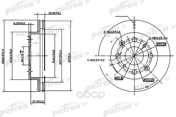 фото Тормозной диск patron для pbd3021