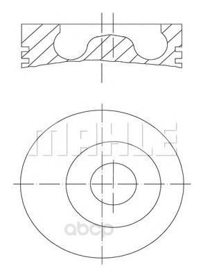 фото Поршень двигателя mahle 0150500 mahle/knecht