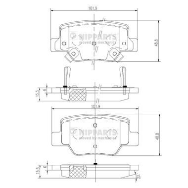 

Комплект тормозных дисковых колодок NIPPARTS N3612040