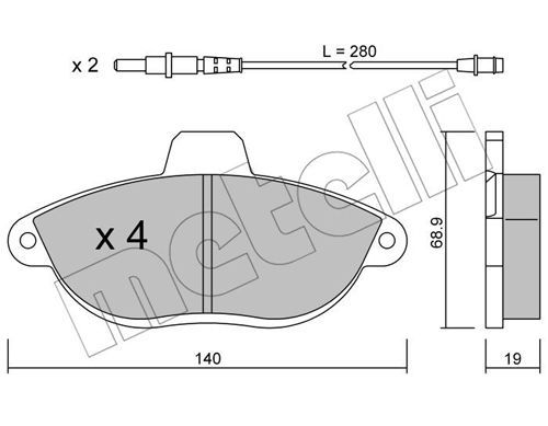 фото Комплект тормозных дисковых колодок metelli 22-0105-0