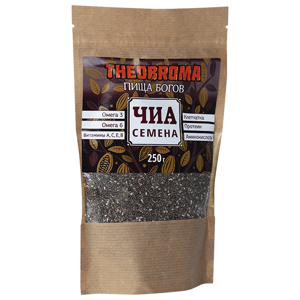 

Семена ЧИА, THEOBROMA Пища Богов, 250 гр