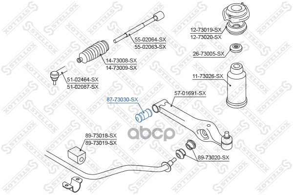 

Сайлентблок Stellox 8773030SX