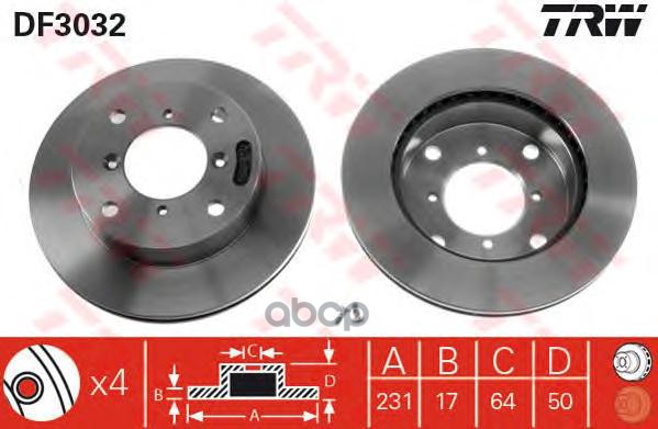 фото Тормозной диск trw/lucas df3032