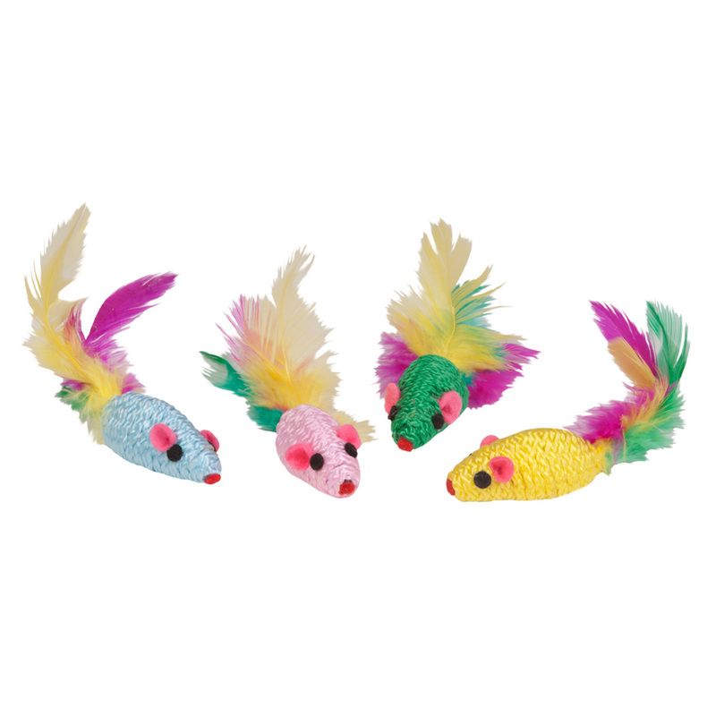 

Игрушка для кошек Chomper Мышка спираль, разноцветный, 13 см, 3 шт, Мышка спираль