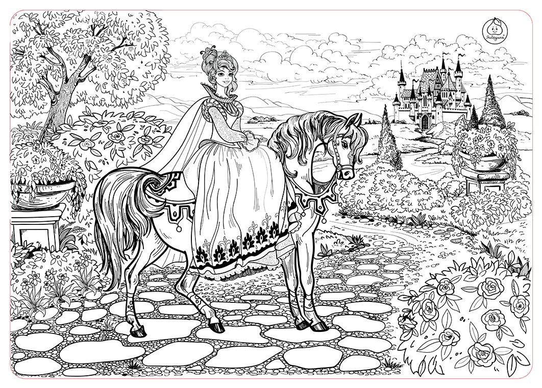 Коврик-раскраска ЯиГрушка Принцесса 68х48 см