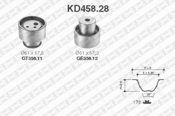 фото Комплект ремня грм snr kd458.28 ntn-snr