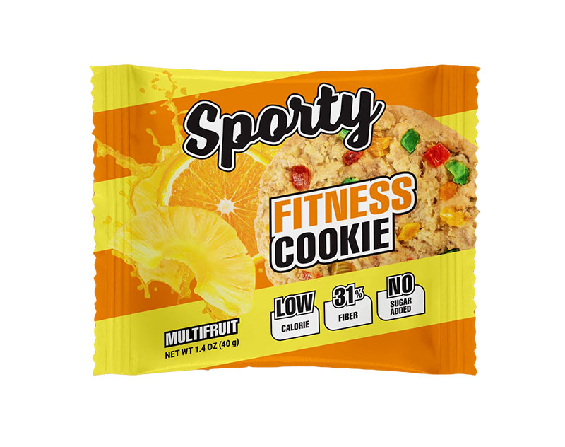фото Sporty fitness cookie 40 г (вкус: мультифрукт) низкокалорийное фитнес-печенье без сахара