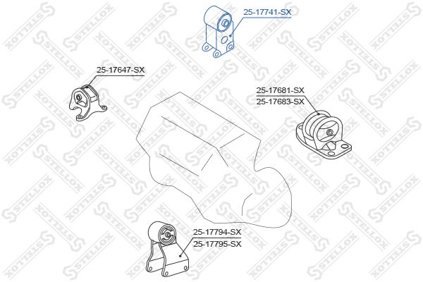 

Опора двигателя Stellox 2517741SX