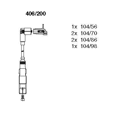 

Комплект проводов зажигания BREMI 406/200