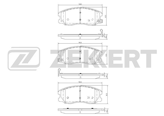 фото Комплект тормозных колодок, дисковый тормоз zekkert bs-1300