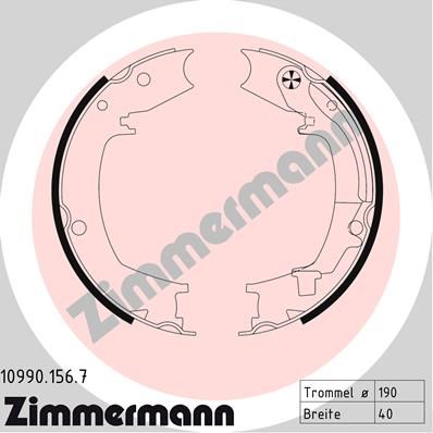 

Комплект тормозных колодок, стояночная тормозная система ZIMMERMANN 10990.156.7