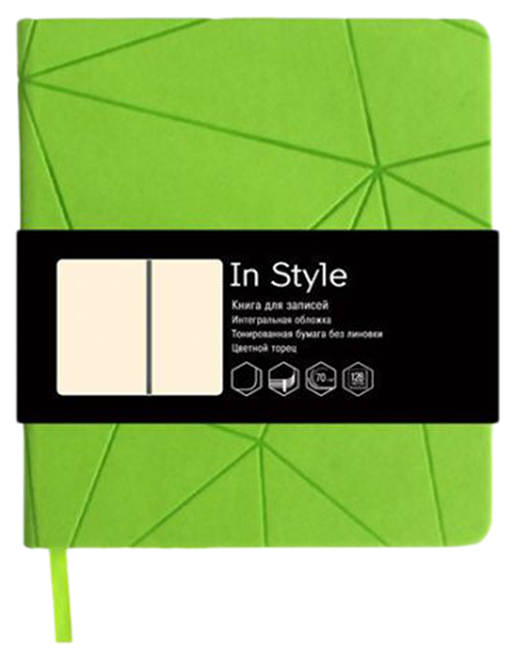 

Записная книжка нелинованная "In Style", 128 листов, салатовый восторг