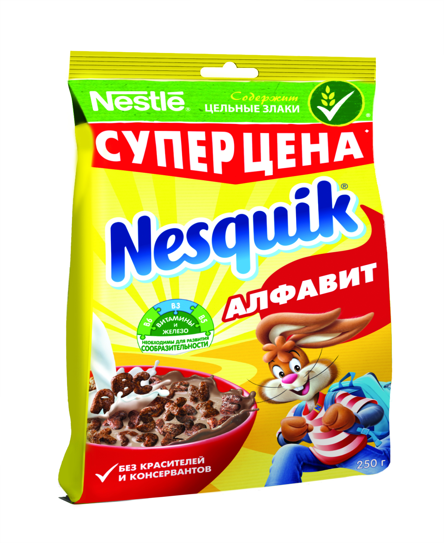 фото Готовый завтрак несквик алфавит пакет 250 г nesquik