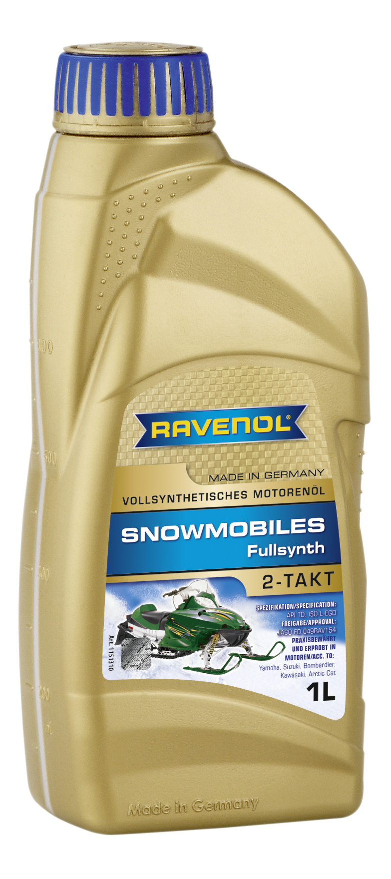 Масло для 2-Такт снегоходов RAVENOL Snowmobiles Fullsynth. 2-Takt (1 л) new 4014835727915