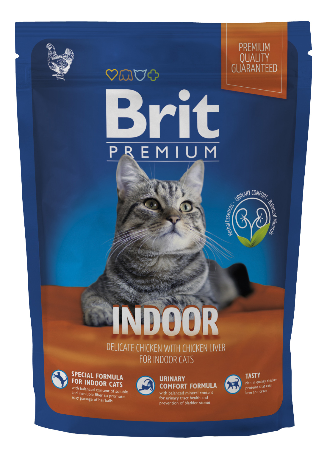 фото Сухой корм для кошек brit premium indoor, для домашних, курица, 0,3кг