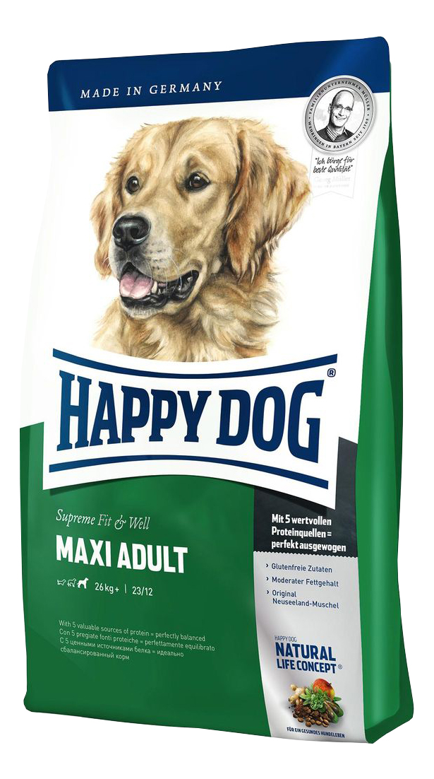 фото Сухой корм для собак happy dog supreme fit & well maxi, для крупных пород, птица, 4кг