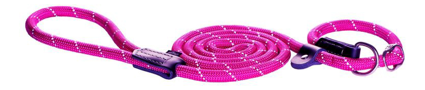 фото Поводок удавка для собак rogz rope m-9мм 1,8 м, розовый hlxr09k