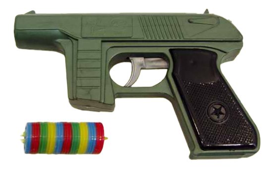Пистолет игрушечный с дисковыми пулями (Россия) 15 см в ассортименте