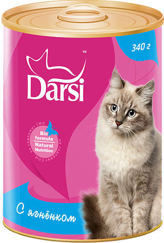 Консервы для кошек Darsi Adult, паштет с ягненком, 340г