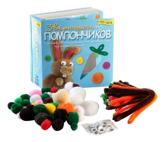 фото Поделка fun kits зверушки из помпончиков