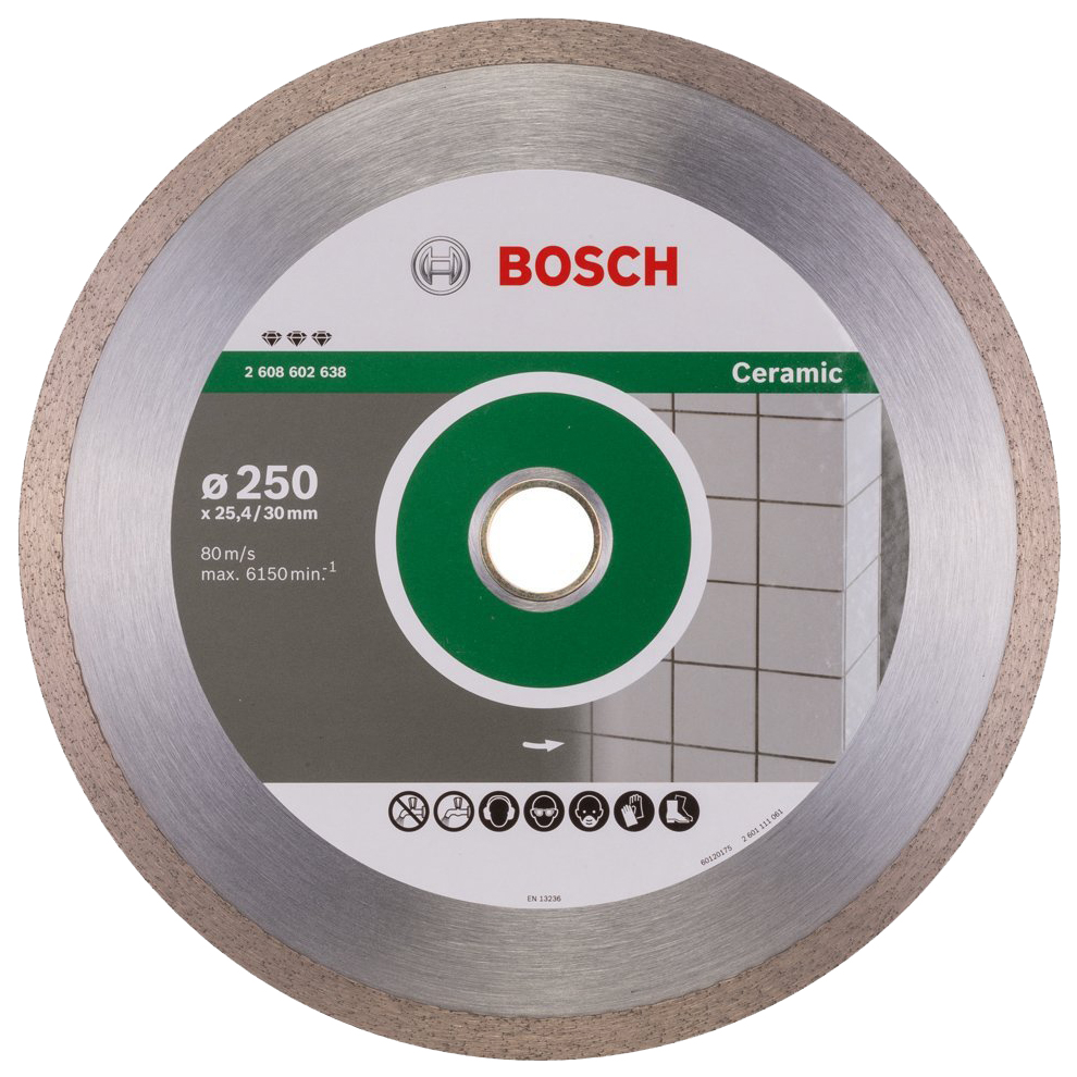 Диск отрезной алмазный Bosch Bf Ceramic250-30/25,4 2608602638