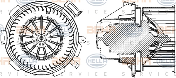 

Двигатель моторчика печки Hella 8EW 351 034-061
