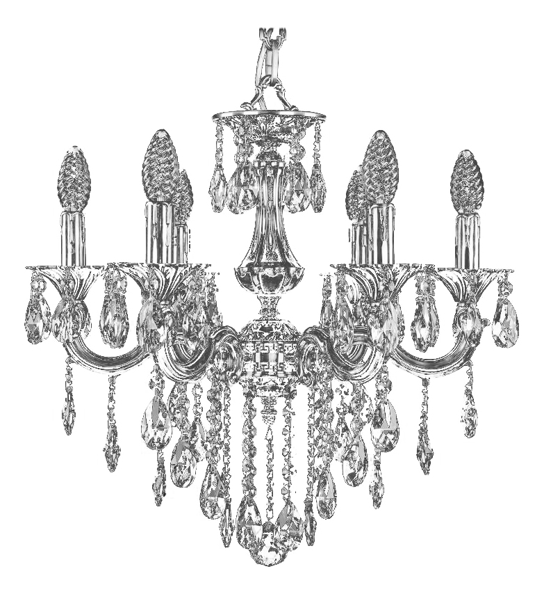 

Люстра потолочная Bohemia Ivele Crystal 1701/6/181/B/NB, 1701/6/181/B/NB