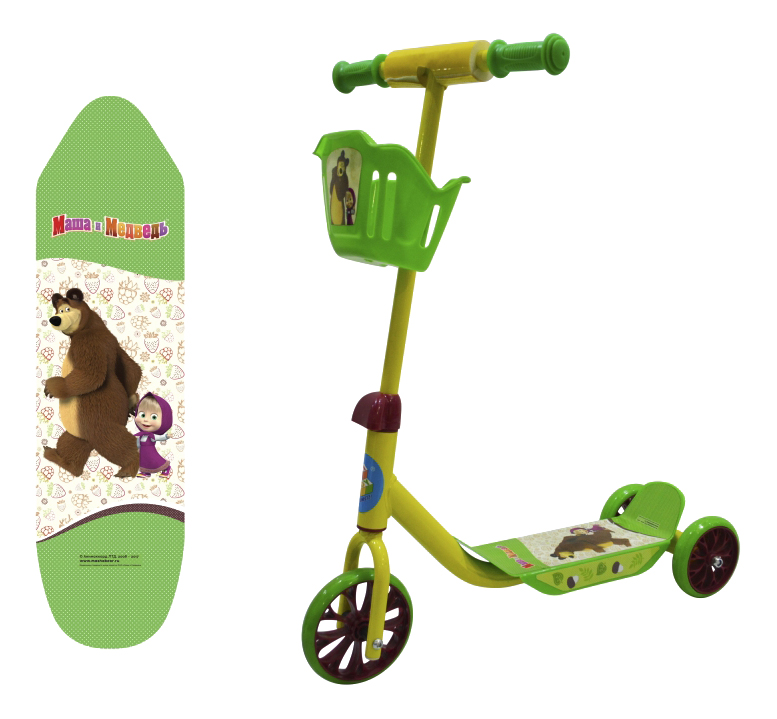 фото Самокат трехколесный маша и медведь 1 toy т11701 1toy