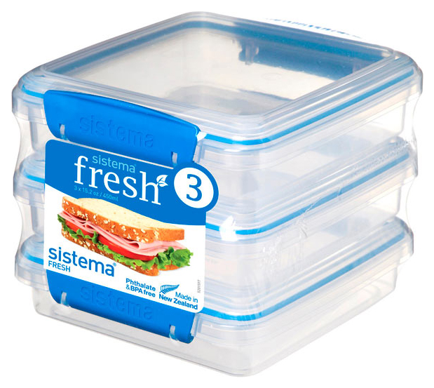 Набор контейнеров для СВЧ Sistema Pack Fresh 921643 Синий; Прозрачный