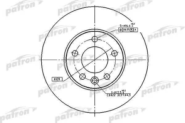 фото Тормозной диск patron pbd4308