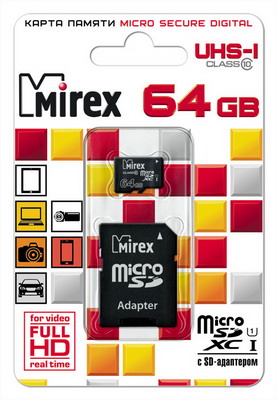 фото Карта памяти mirex micro sdхc 64gb