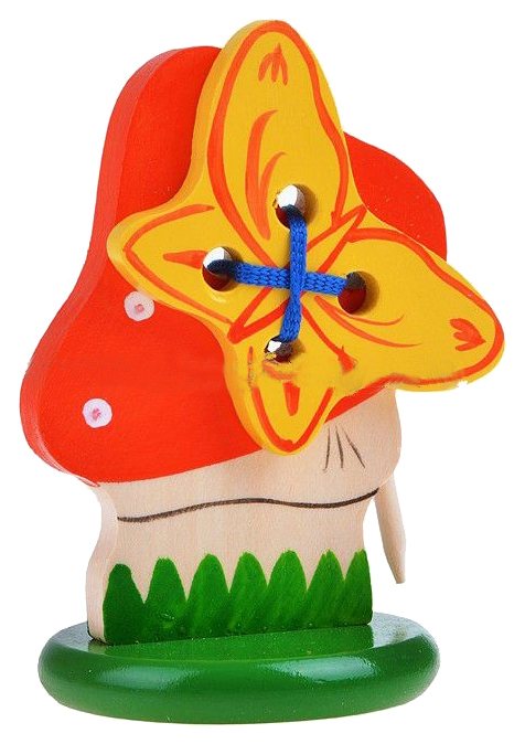 

Развивающая игрушка RNToys Шнуровка Мухомор с бабочкой, Шнуровка «Мухомор с бабочкой» Ш-098