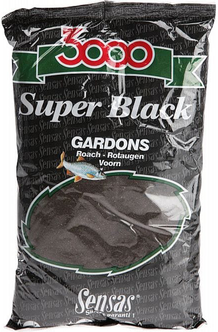 Прикормка Sensas 3000 Super Black Gardons 1000 г, натуральный