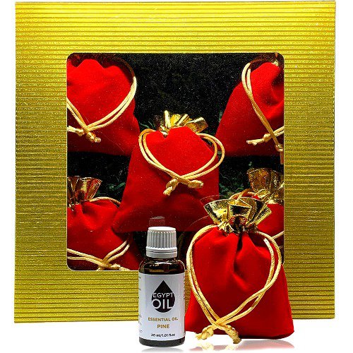фото Набор красных саше egyptoil «дед мороз» с ароматом сосны