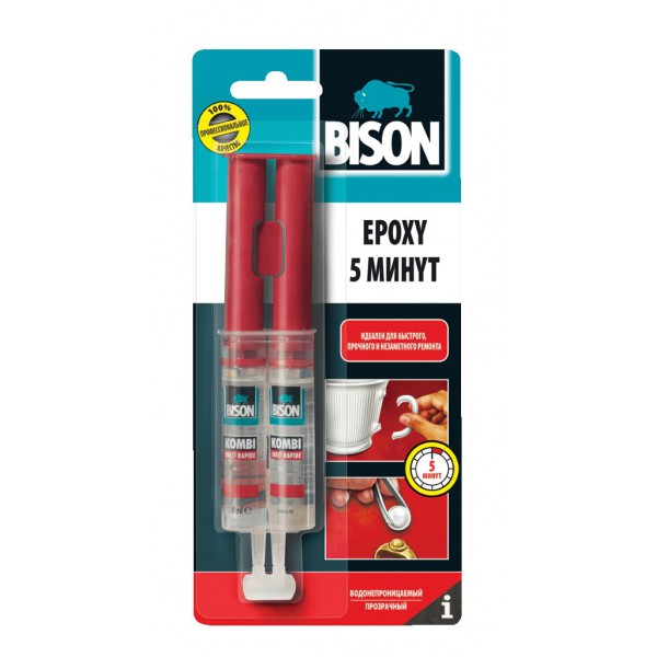 фото Клей bison 6307223 epoxy 5 min crd 24ml