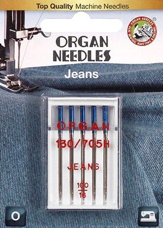Иглы Organ джинсовые 5/100 иглы organ универсальные 5 100