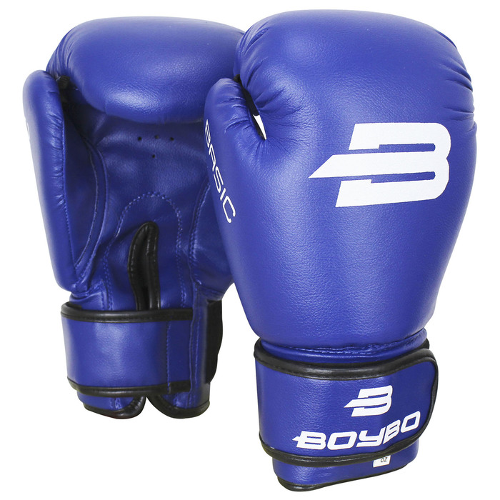 Боксерские перчатки Sima-land BoyBo Basic синие, 14 унций