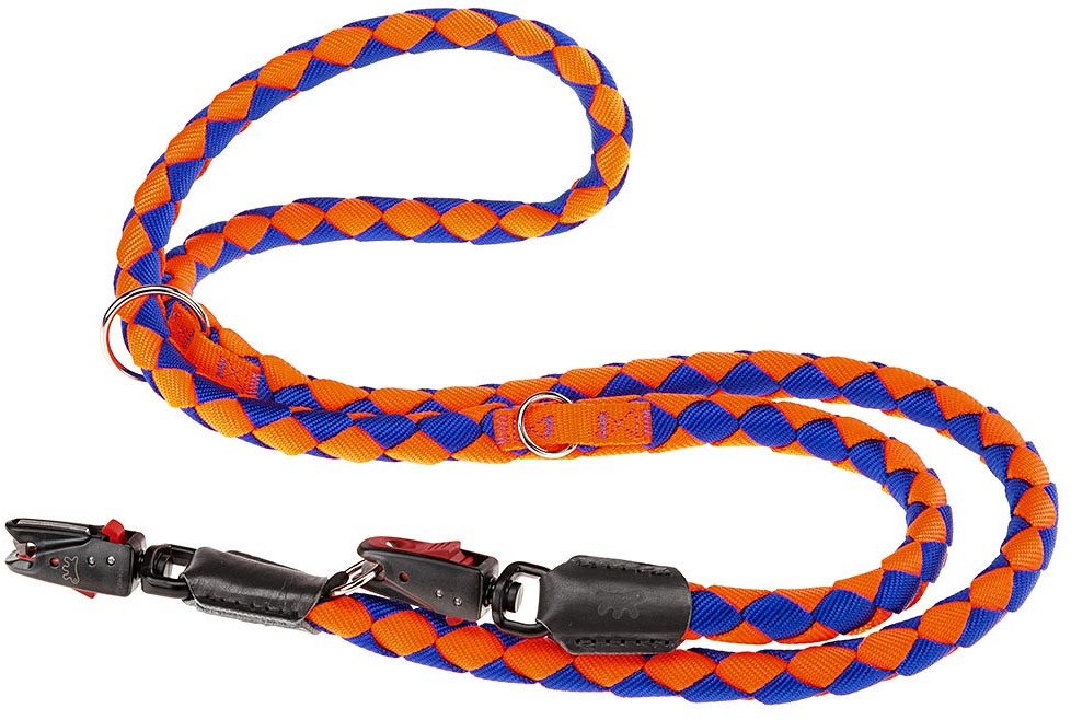 фото Поводок-перестежка ferplast twist matic ga для собак, 200 см x 1,2 см, оранжевый с синим