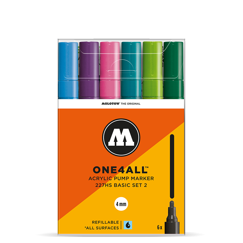 фото Набор акриловых маркеров molotow one4all basic set 2 - 6 шт