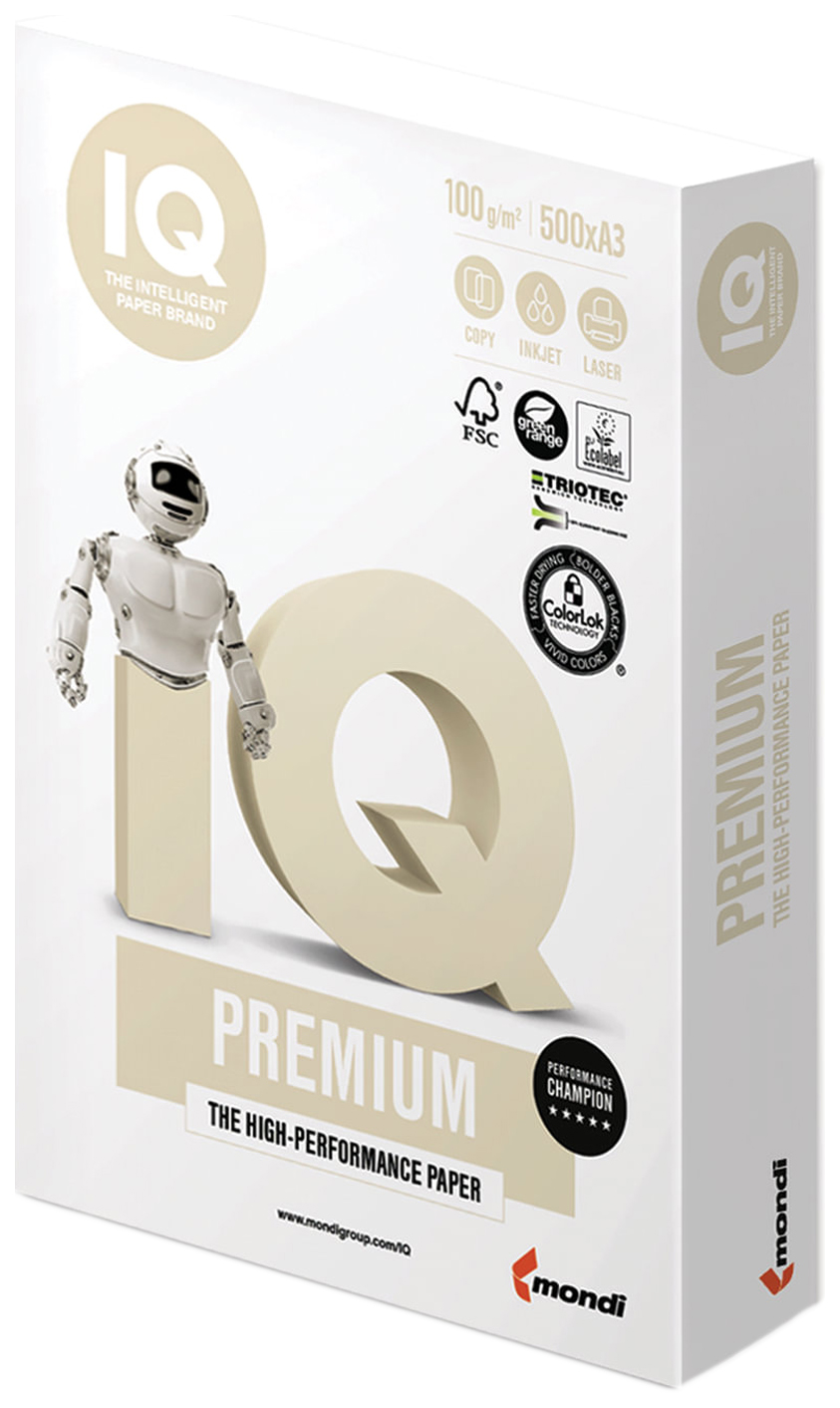 

Бумага IQ Premium, А3, 100 г/м2, 500 л, для струйной и лазерной печати, А+