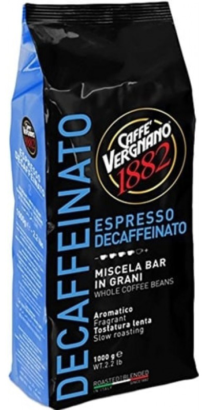 

Кофе в зернах Vergnano 1882 decaffeinated 100% arabica 1000 г