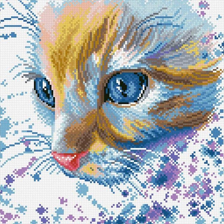

Алмазная вышивка Паутинка Акварельный кот, 30x30 см, Акварельный кот