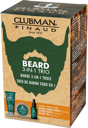 фото Подарочный набор clubman beard 3-in-1 trio: крем-кондиционер, воск-бальзам, масло clubman pinaud