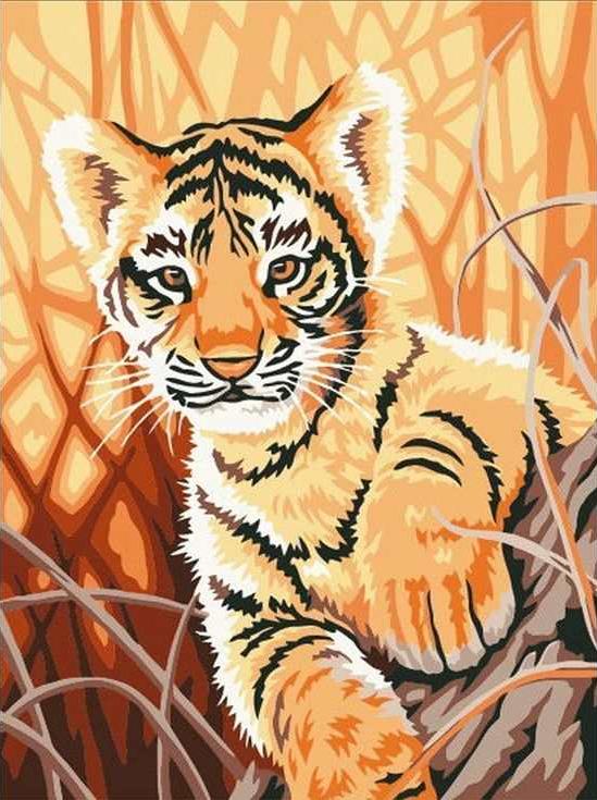 

Картина по номерам Molly Любопытный тигренок, 20x30, Любопытный тигренок