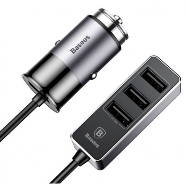 фото Автомобильное зарядное устройство baseus enjoy together 4 usb car charger ccton-0g (серый)