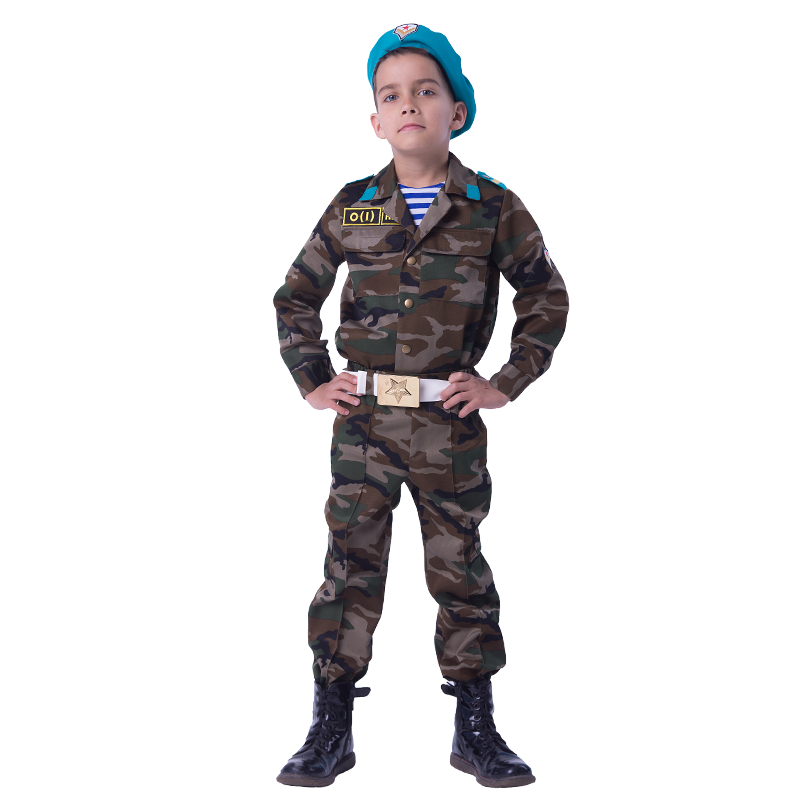 Карнавальный костюм Батик Военный, цв. зеленый р.140 костюм военный для девочки гимнастерка юбка ремень пилотка рост 146 см р р 38
